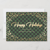 Groene Pset Gold Snow Business Holidards Feestdagenkaart (Voorkant)