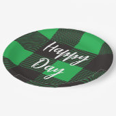 Groene Pset Pattern Happy Day Papieren Bordje (Gekanteld)