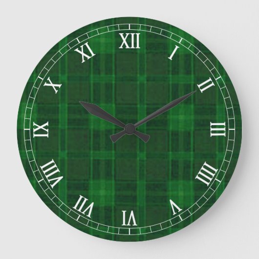 Groene Pset Round Roman Numerieke klok (Voorkant)