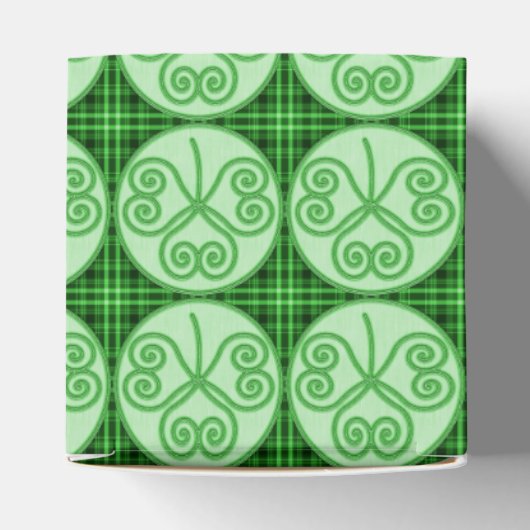 Groene Pset Shamrock Pattern Cube Favor Box Bedankdoosjes (Bovenkant)