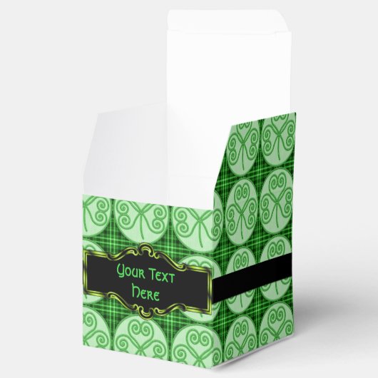 Groene Pset Shamrock Pattern Cube Favor Box Bedankdoosjes (Geopend)