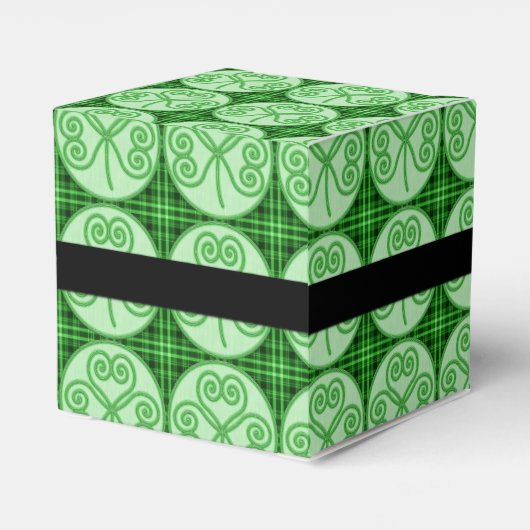 Groene Pset Shamrock Pattern Cube Favor Box Bedankdoosjes (Achterkant)