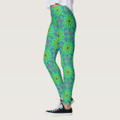 Groene Psychedelic Starburst Fractal Pattern Leggings (Links)