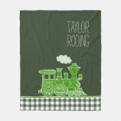 Groene puffen stoomtrein grillig grafisch fleece deken (Voorkant)