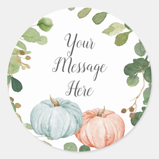 Groene Pumpkin Uw Bericht Hier Sticker (Voorkant)