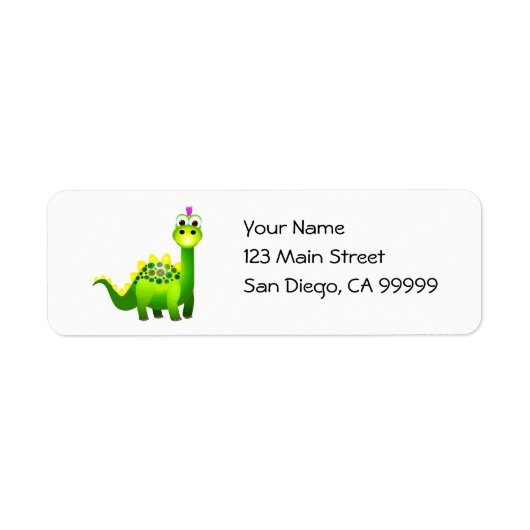 Groene Punk Dino Etiket (Voorkant)
