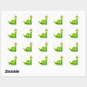 Groene Punk Dino Ronde Sticker (Vel)