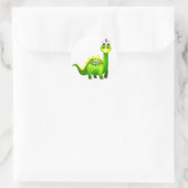 Groene Punk Dino Ronde Sticker (Tas)