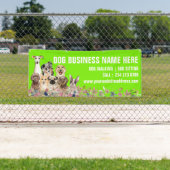 Groene Puppies Bloemrijke Botanische Hond Zit Spandoek (Insitu)