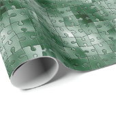 Groene puzzel cadeaupapier (Rol Hoek)
