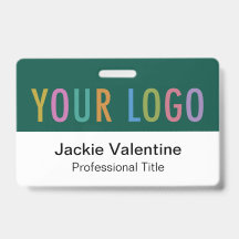 Groene PVC naam badge horizontale logo personeels 