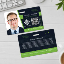 Groene QR-code Foto-ID-badge | bedrijfsmedewerker