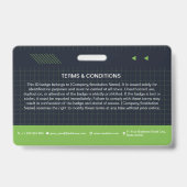 Groene QR-code foto ID-badge | Bedrijfsmedewerker Badge (Achterkant)