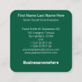 Groene QR-code Logo Square Professional Minimal Vierkante Visitekaartje (Voorkant)