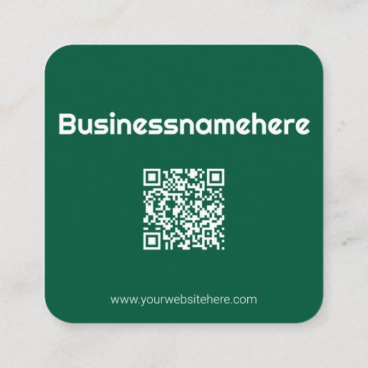 Groene QR-code Logo Square Professional Minimal Vierkante Visitekaartje (Achterkant)