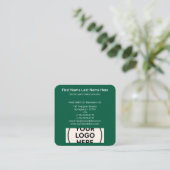 Groene QR-code Logo Square Professional Modern Eco Vierkante Visitekaartje (Staand voorkant)