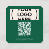 Groene QR-code Logo Square Professional Modern Eco Vierkante Visitekaartje (Achterkant)