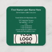 Groene QR-code logo vierkant professioneel modern  Vierkante Visitekaartje (Voorkant)