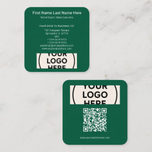 Groene QR-code logo vierkant professioneel modern  Vierkante Visitekaartje