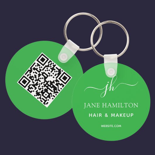 Groene QR-code promotionele zakelijke Sleutelhanger
