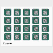 Groene QR-code Stickers Custom Business Logo Squar (Vel)