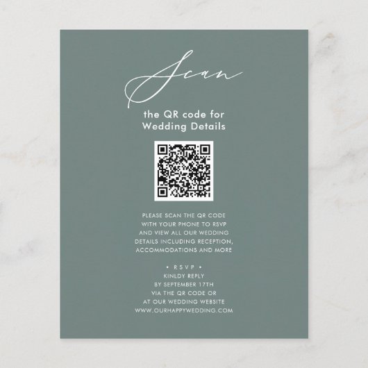 Groene QR-code voor budgettair gebruik in één brui Flyer (Achterkant)