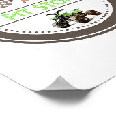 Groene Quad Bike Pit Stop Verjaardagsteken Poster (Hoek)