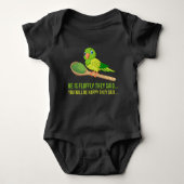 Groene Quaker Parrot Lover Hij is vlot gezegd Romper (Voorkant)