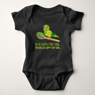 Groene Quaker Parrot Lover Hij is vlot gezegd Romper
