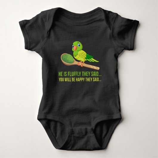 Groene Quaker Parrot Lover Hij is vlot gezegd Romper (Voorkant)