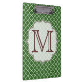 Groene Quarterfoil Latti Monogram Clip Board Klembord (Rechts)