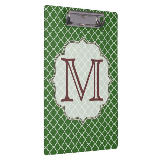 Groene Quarterfoil Latti Monogram Clip Board Klembord (Rechts)