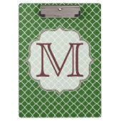 Groene Quarterfoil Latti Monogram Clip Board Klembord (Voorkant)