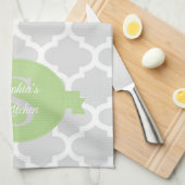 Groene Quatrefoil - Aangepaste keukenhanddoeken (Quarter Fold)