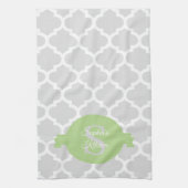 Groene Quatrefoil - Aangepaste keukenhanddoeken (Verticaal)