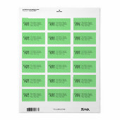 Groene Quatrefoil Monogram- Adreslabels Etiket (Full Sheet)