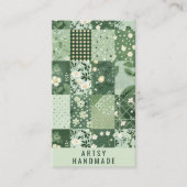 Groene Quilt Patchwork Handgemaakte Kleding Visitekaartje (Voorkant)