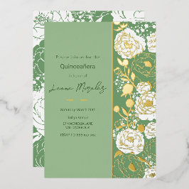 Groene Quinceañera Folie Uitnodiging