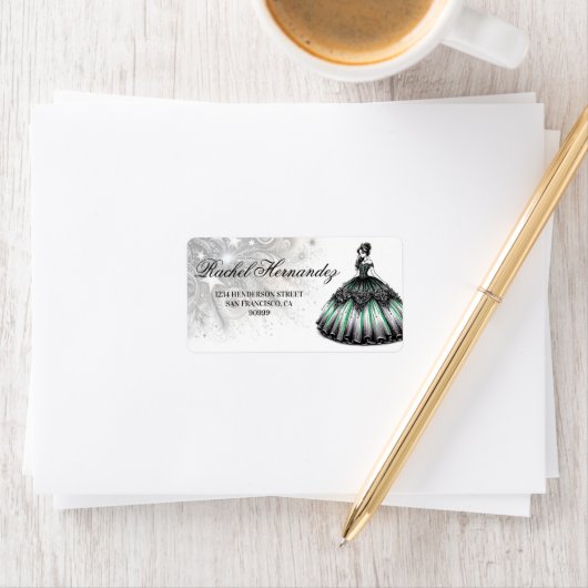 Groene Quinceañera Meisje Etiket (Insitu)