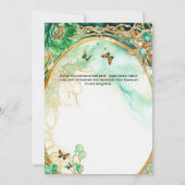 Groene Quinceañera pioenroos baljurk bloemen elega Kaart (Achterkant)