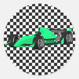 Groene Race Auto Verjaardag Sticker