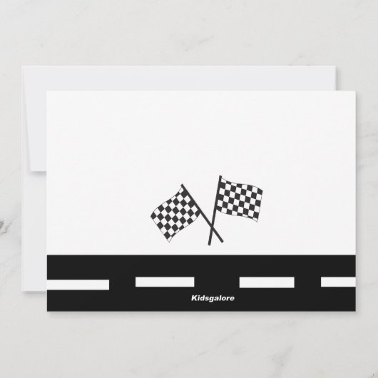 Groene Race Car Boys Birthday Uitnodiging (Achterkant)