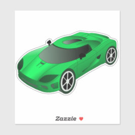 Groene Race Car Contour Sticker