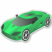 Groene Race Car Contour Sticker (Voorkant)