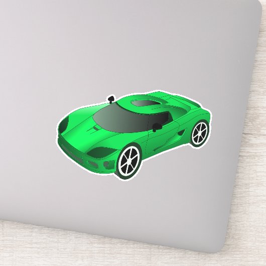 Groene Race Car Contour Sticker (Detail)