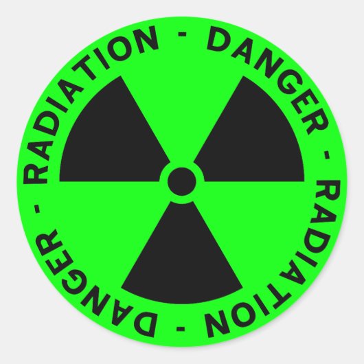 Groene radiatiesymbool sticker (Voorkant)