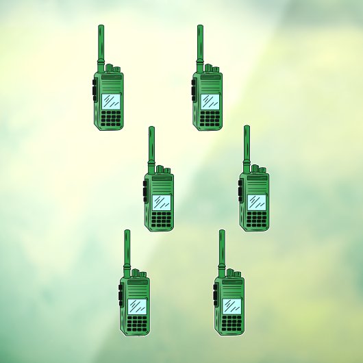 Groene radio raamsticker (Vel 3)