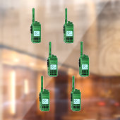 Groene radio raamsticker (Vel 2)