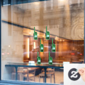 Groene radio raamsticker (Cafe Raam)