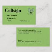 groene radioroepnaam voor amateurs visitekaartje (Voorkant / Achterkant)